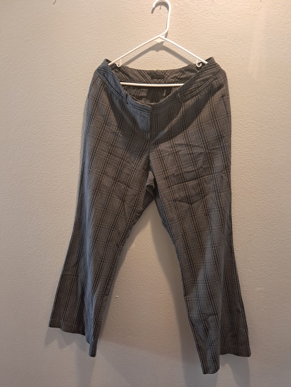 Worthington Womens Gray Plaid Dress Slacks
